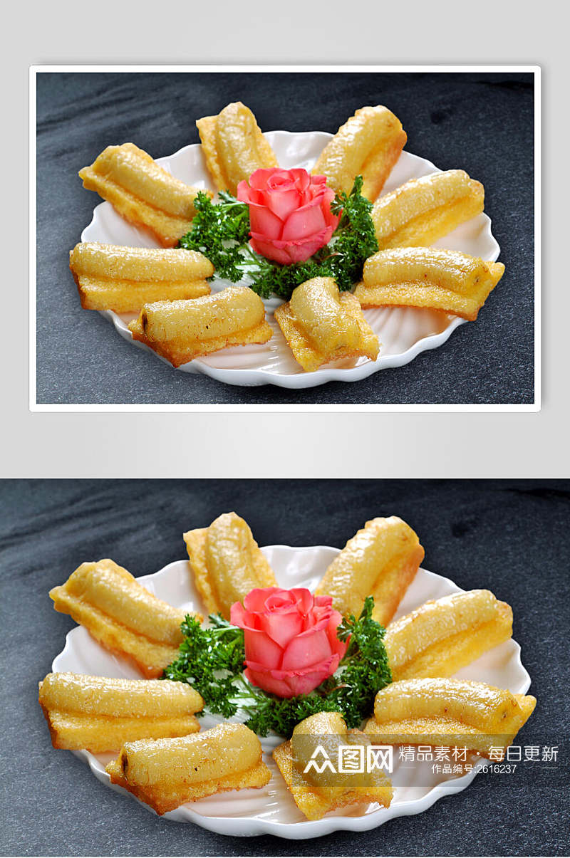 小吃锅贴香蕉食物图片素材