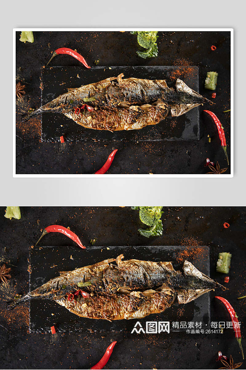 烧烤秋刀鱼餐饮高清图片素材