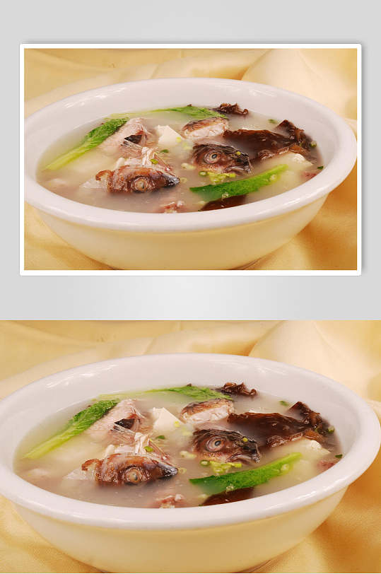 鱼头豆腐汤食物摄影图片