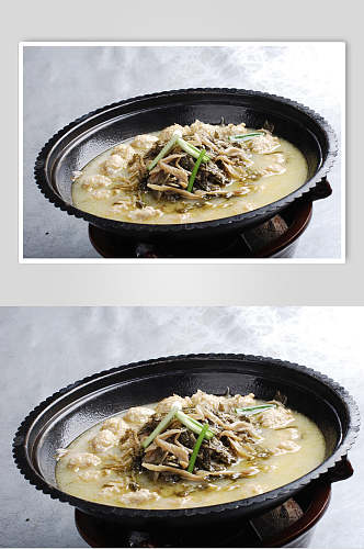 揪耳菜炖肉丸食物摄影图片
