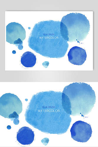 蓝白水彩渐变色块设计素材