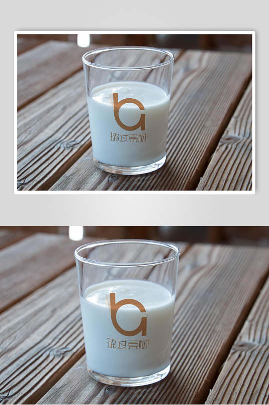 创意牛奶玻璃杯样机