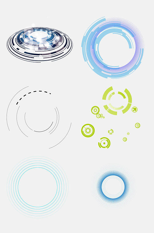 科技风圆圈圆环免抠素材