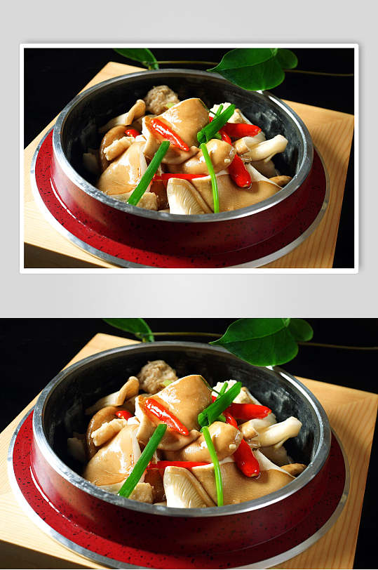 石锅猪肚菌餐饮高清图片