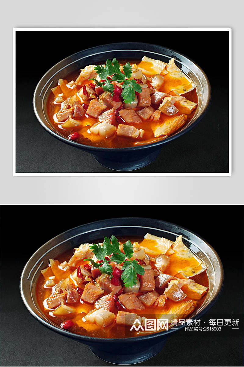 利川豆皮炖腊肉食物高清图片素材