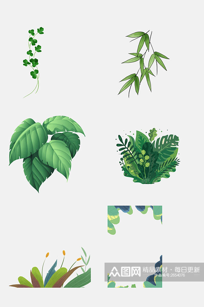 绿色清新植物叶子绿叶免抠素材素材