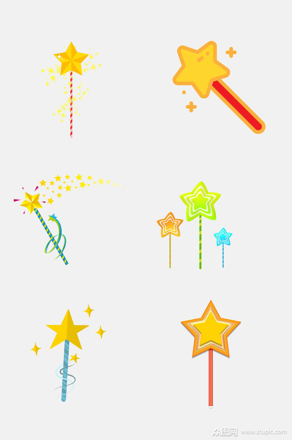 清新魔法棒仙女棒卡通免抠素材