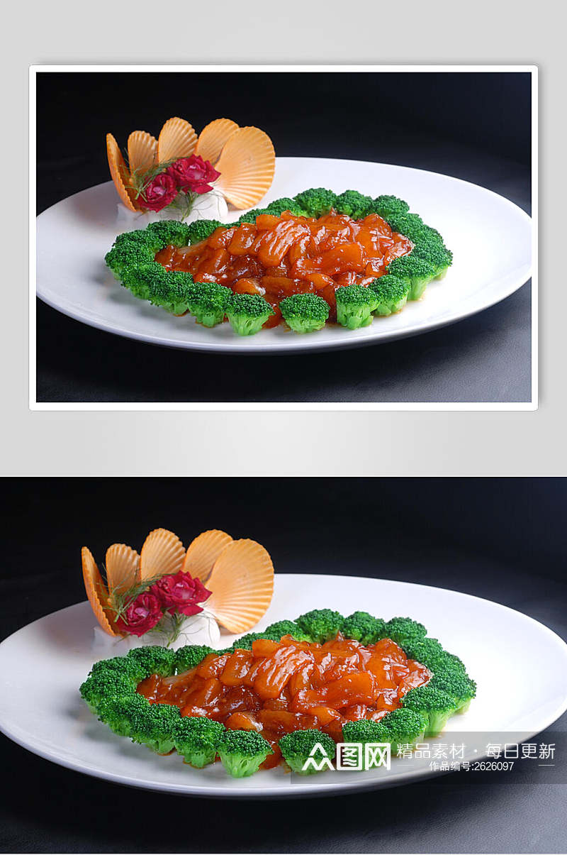 兰花葱烧鹿筋餐饮食物图片素材