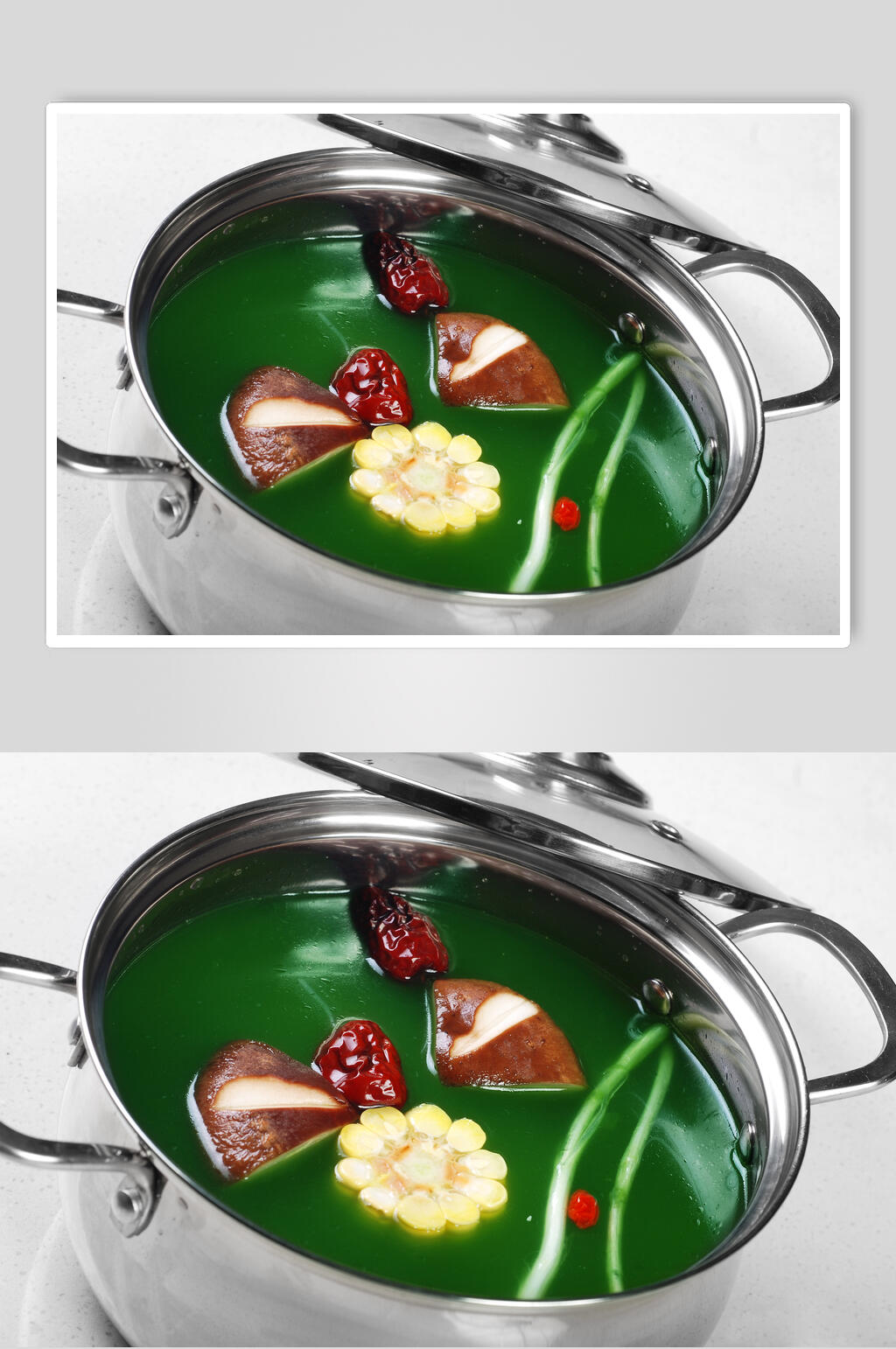 特色螺旋藻锅底食物摄影图片素材