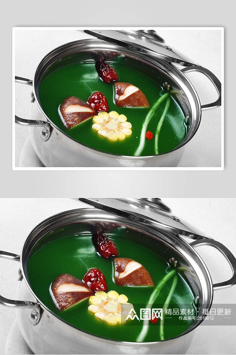 特色螺旋藻锅底食物摄影图片素材