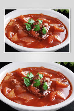 牛腩蕃茄鸭架汤食品高清图片