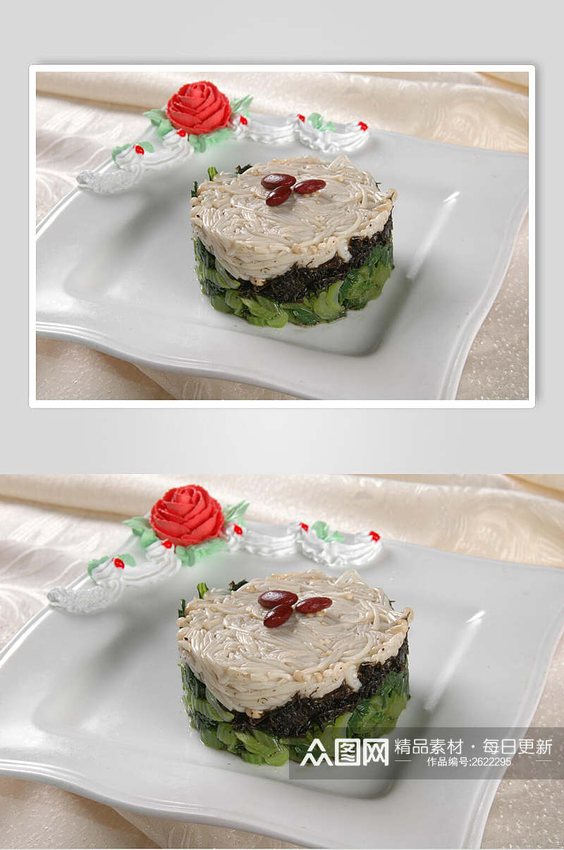 榄菜金针菇食品高清图片素材