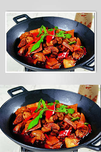 干锅笋子鸡食品高清图片