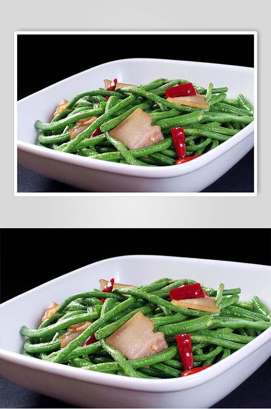 素菜大碗长豆角食物图片