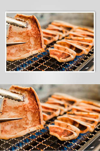 美式烤鲜鱿食物摄影图片
