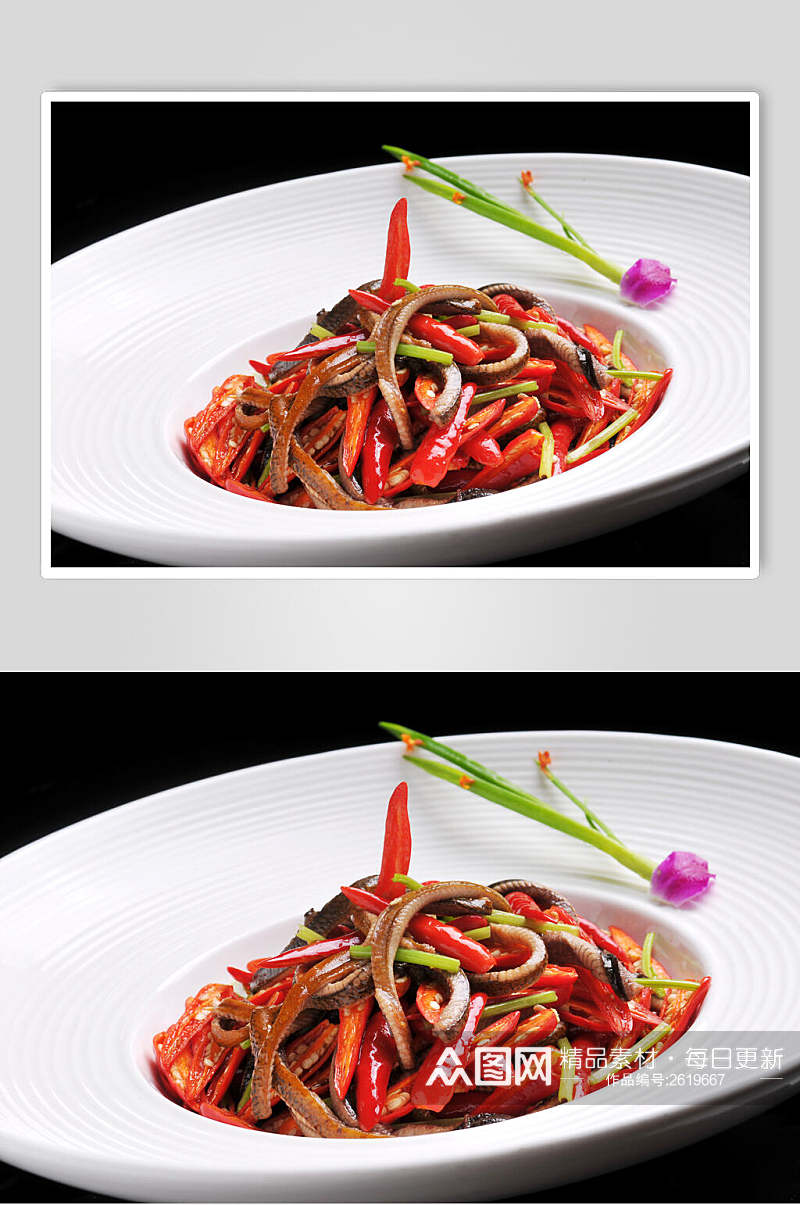 奇味香炒鳝食物摄影图片素材