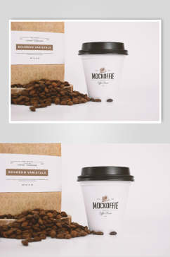 创意大气咖啡豆咖啡VI品牌样机