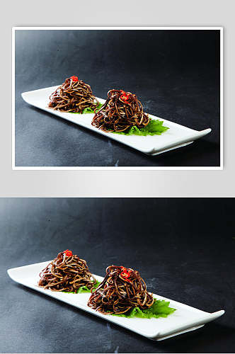 卤味黒豆干丝食物摄影图片