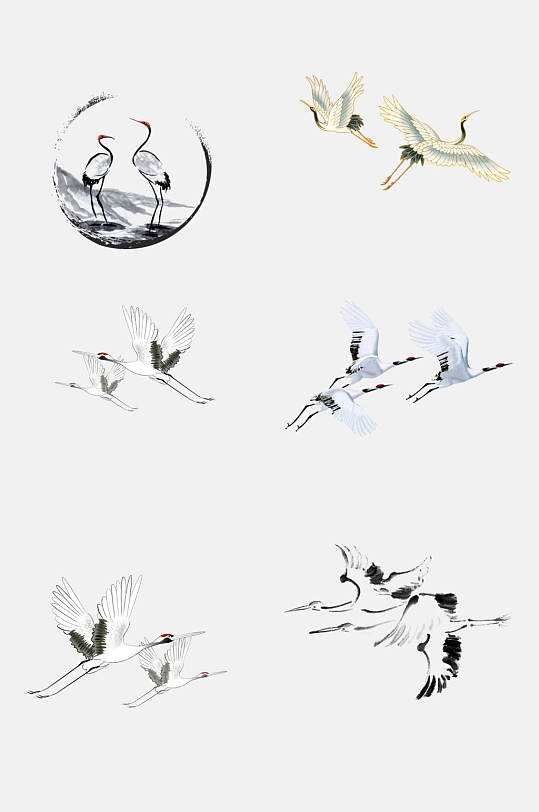 古风元素仙鹤图片-古风元素仙鹤素材下载-众图网