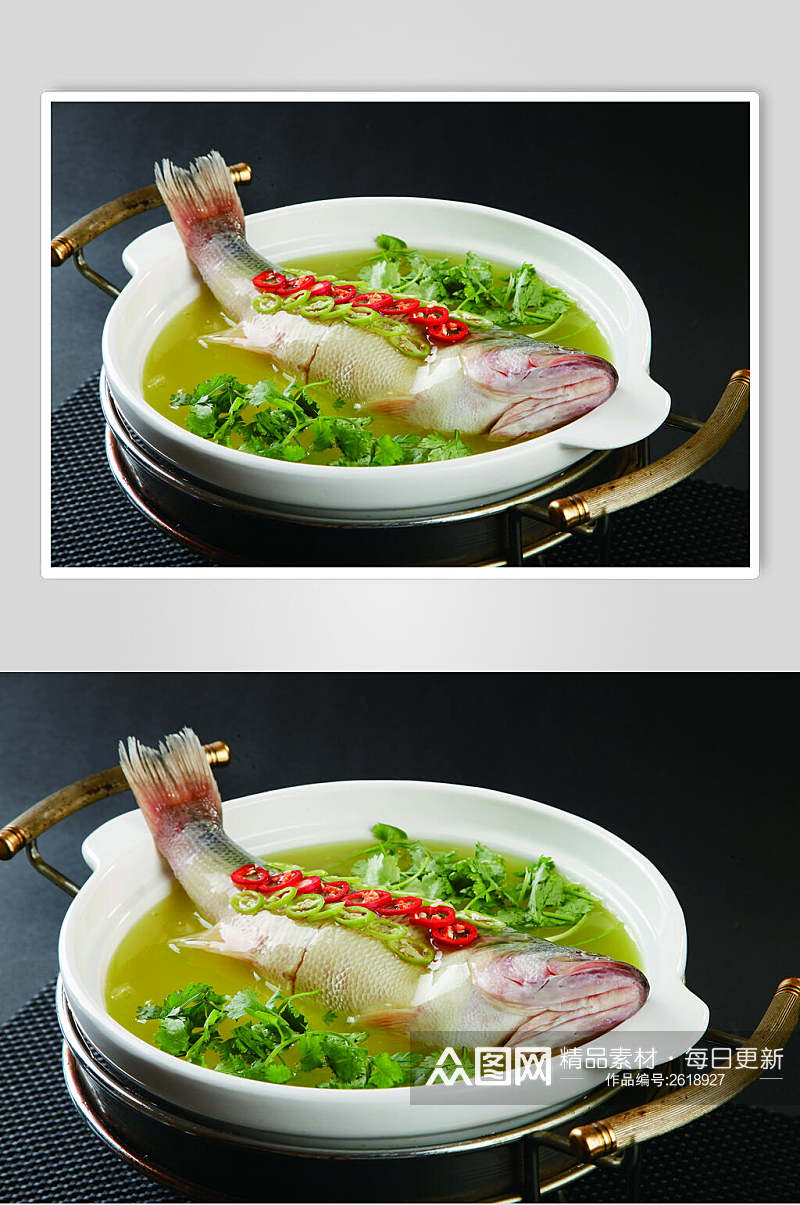 明炉醋椒鱼食物摄影图片素材