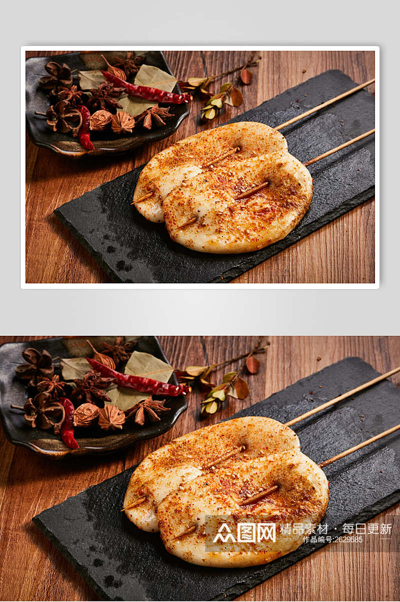 土豆片烤素串餐饮食品图片素材