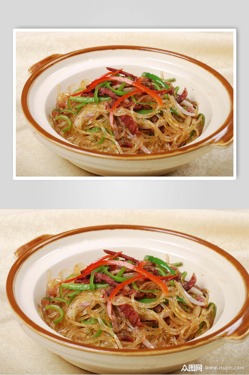 牛肉炒细粉食物高清图片