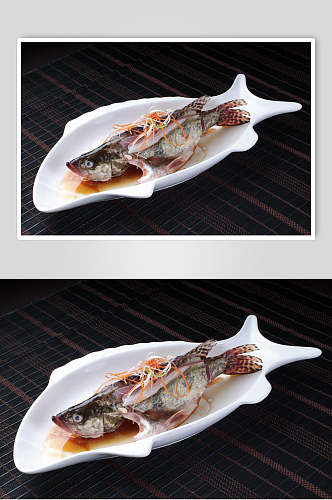 河鲜清蒸桂鱼餐饮摄影图片