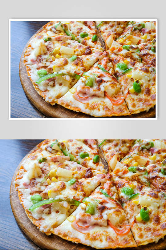 健康美味披萨食物摄影图片