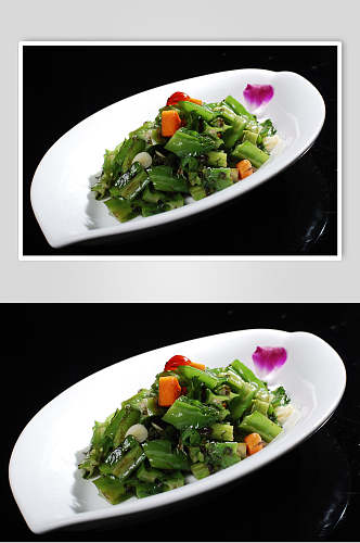 榄菜龙豆食物高清图片