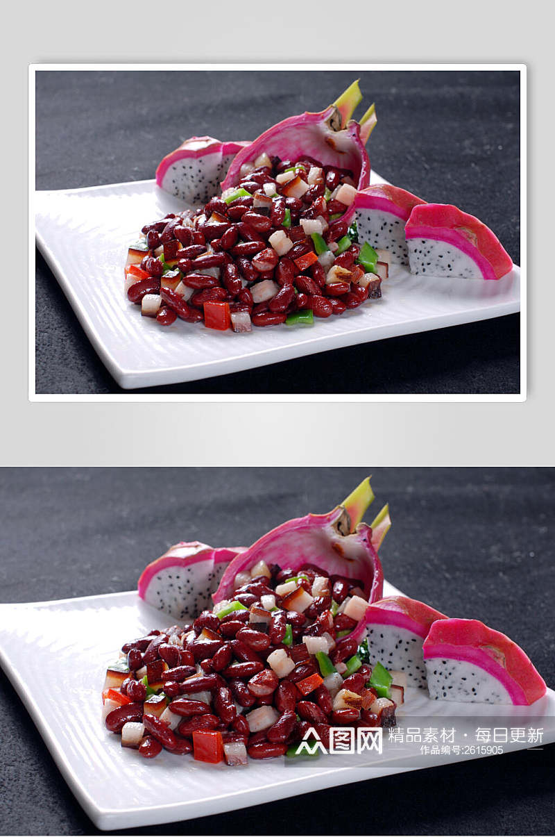 腊味红腰豆食物高清图片素材
