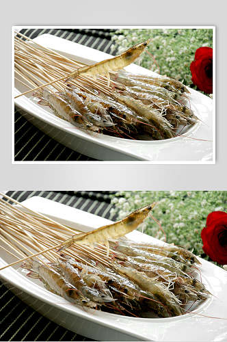 新鲜美味荤菜基尾虾餐饮高清图片