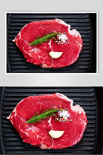 新鲜牛排鲜肉食品肉片摄影图