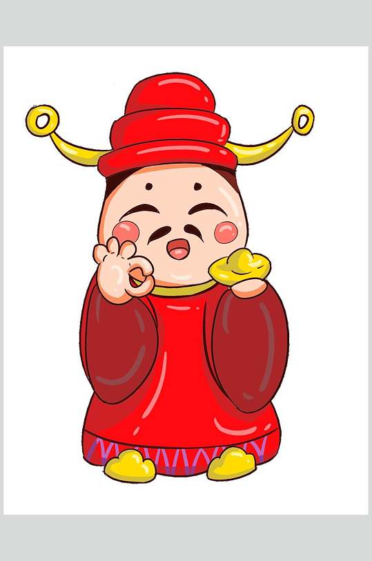 时尚金元宝高级感大气卡通财神素材