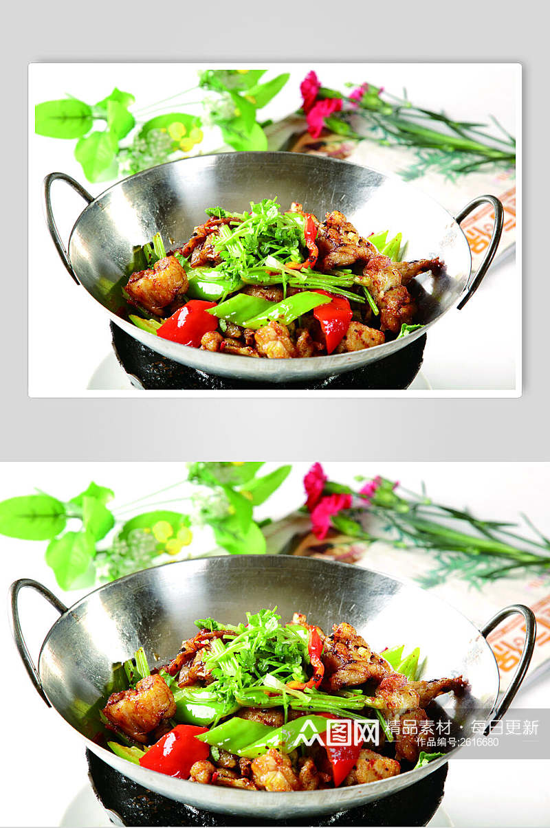 荤菜干锅蛙食物摄影图片素材