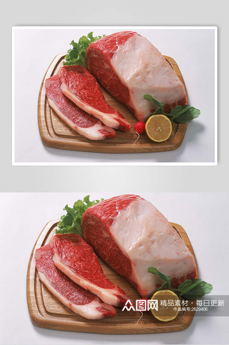 新鲜食品牛排肉片摄影图素材