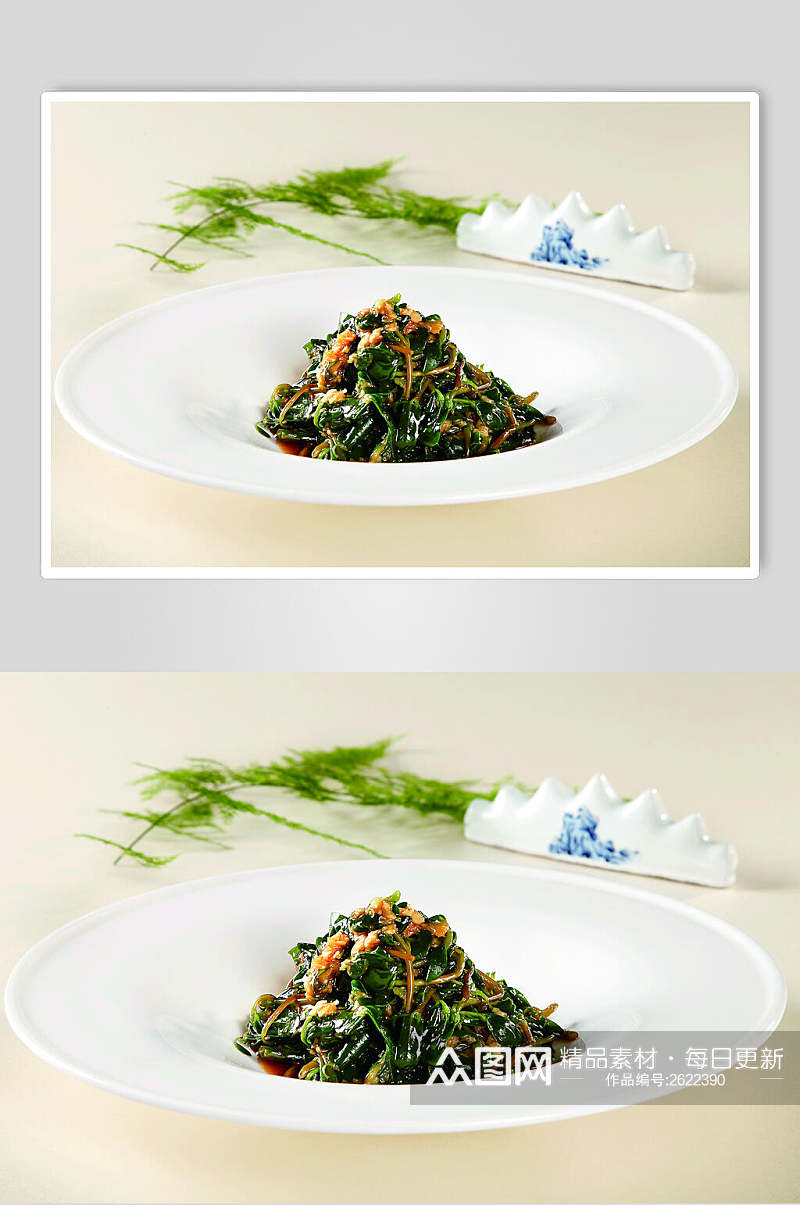 蒜拌马齿菜食品摄影图片素材