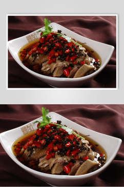 鲜花椒浸土鸡食物摄影图片