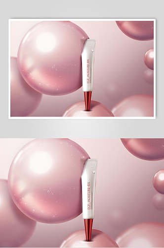 粉色时尚创意眼霜化妆品海报