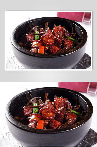 茶树菇红烧肉高清图片