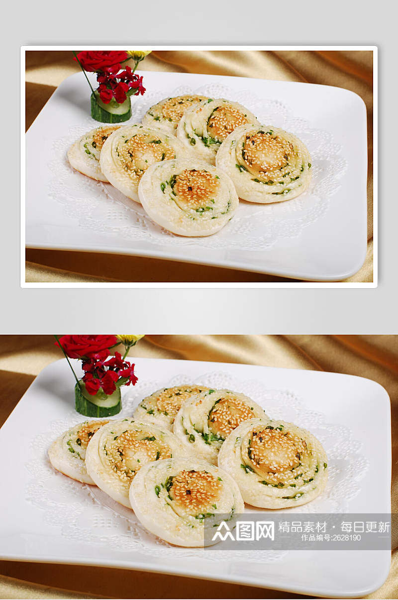广式葱油饼餐饮食物图片素材
