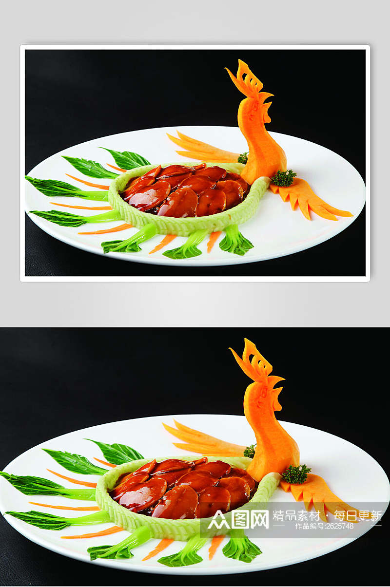 精品孔雀一品鲍餐饮食物图片素材
