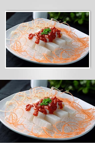 酱椒银雪鱼餐饮摄影图片