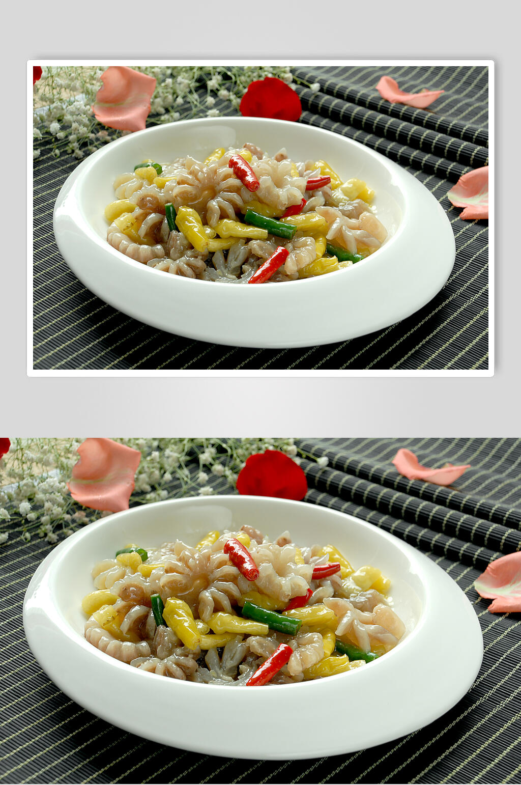 山椒烹鞭花食物摄影图片素材