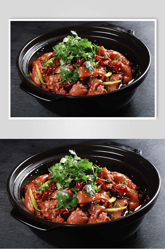 干锅蹄花食物高清图片