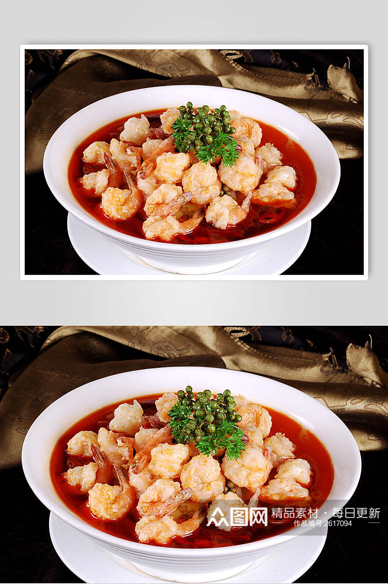 鲜椒沸腾虾食物高清图片素材