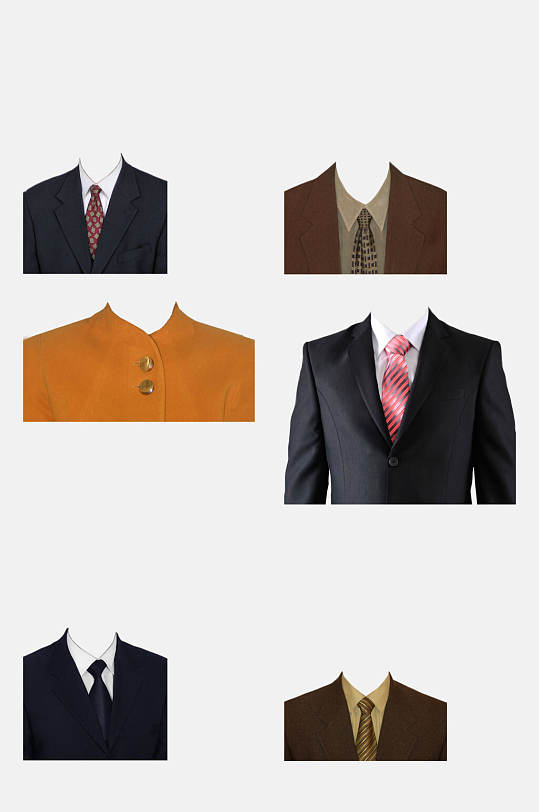 证件照半身照换装免抠素材