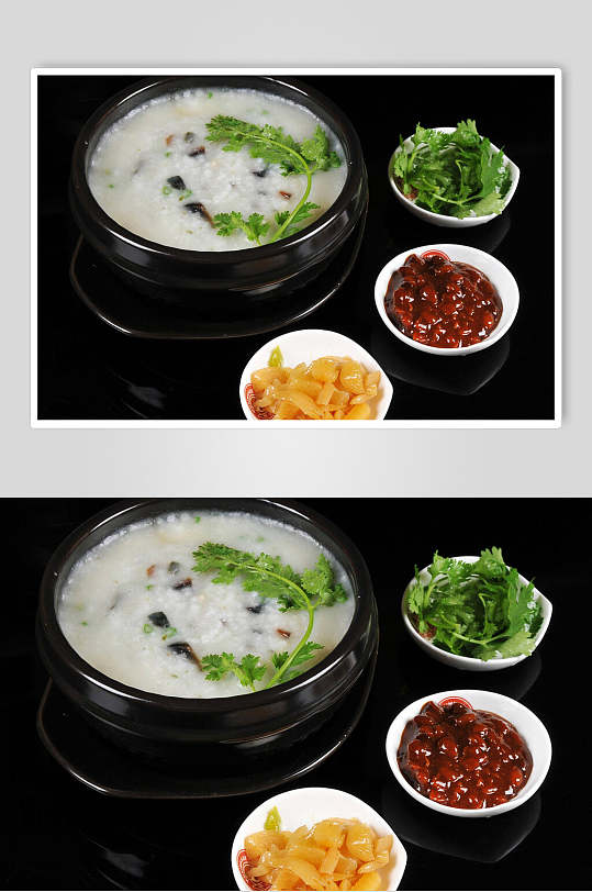 精品皮蛋瘦肉粥食物高清图片
