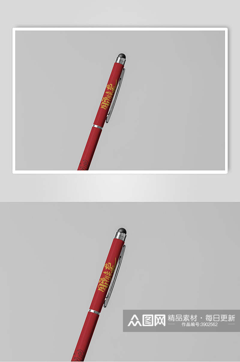 简约大气红色铅笔文创VI品牌样机素材