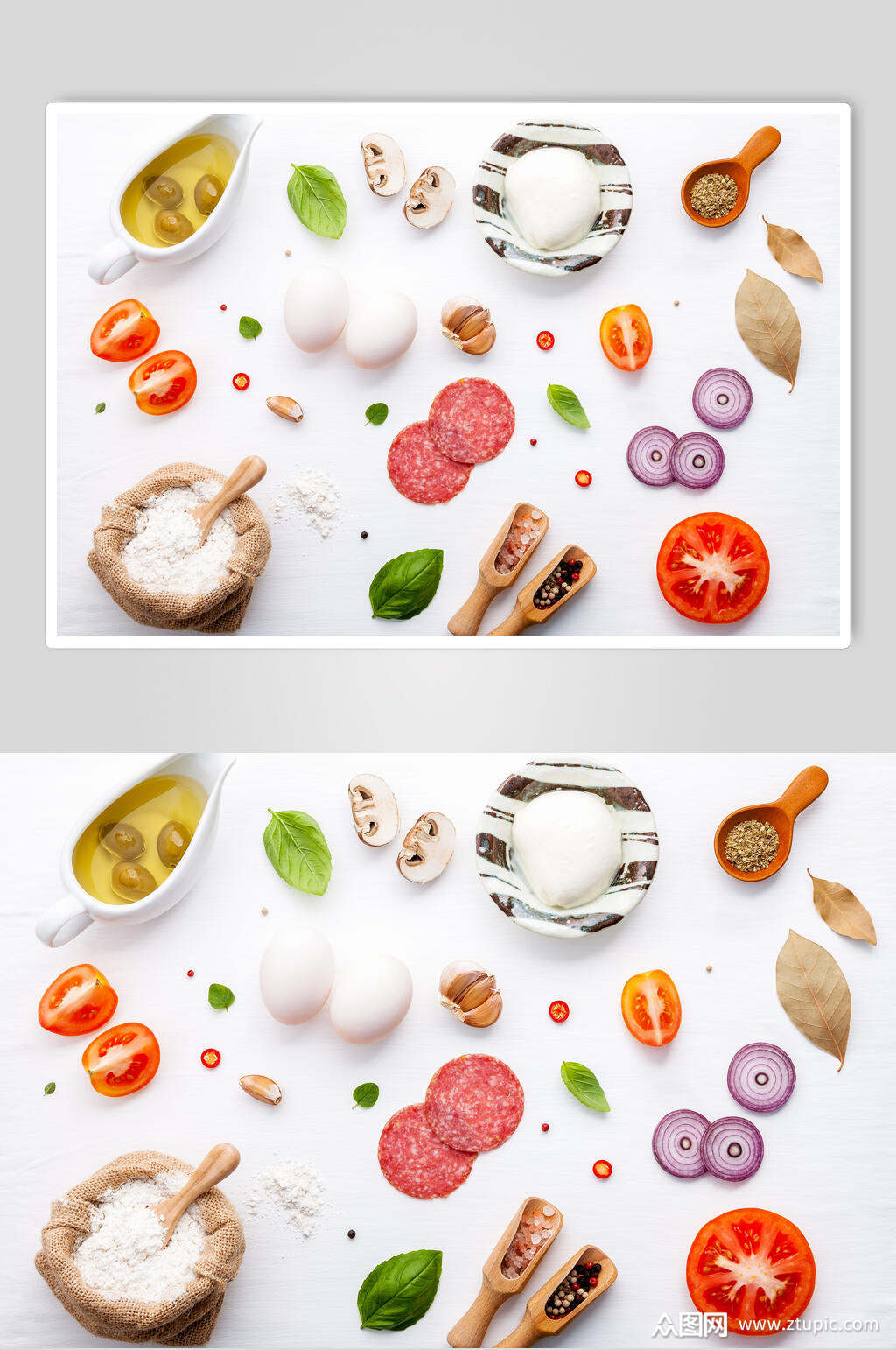 精品食材披萨食物摄影图片