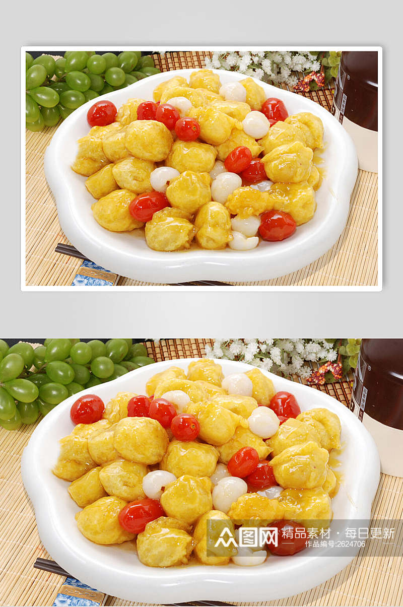 荔汁香蕉球餐饮食品图片素材